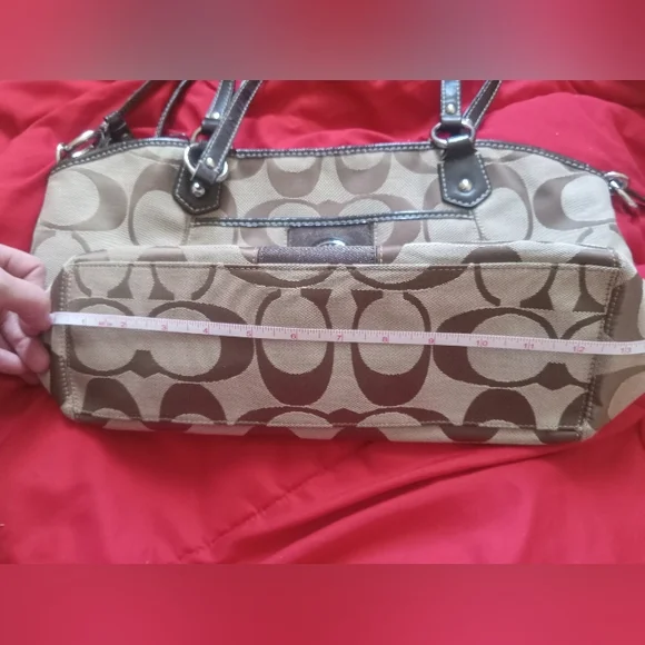 Coach Brown and Tan Signature Tote Bag - Picture 11 of 12